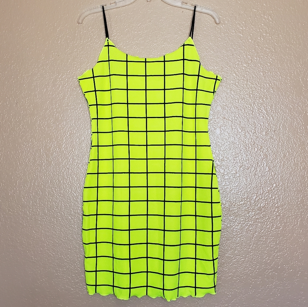 NWOT Shein Neon Yellow Dress - Size XL